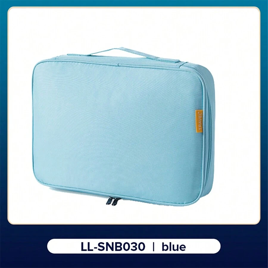LLANO Llano Large Capacity Waterproof Home Portable Document Bag Multifunctional Office Travel Passport Card File Folder Handbag,Room,Home,Bedroom,Bathroom,House,Pink Room,Living Room Decor,Travel Stuff,Gift Bag,Gifts For Mom,Dad,Men,Friends,Teacher,Birthday,Wedding,Desk,Shelves,Accessories,Gift Boxes,Funny Gift,Storage - Blue - View 1
