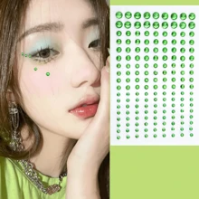 1pc Randomly Selected Eye Makeup Adhesive Sticker Decorated With Rhinestones, Tears And Pearls Halloween