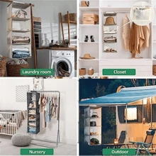 1 pieza Bolsa colgante de tela no tejida de múltiples capas para ropa, cocina, organizador multifuncional, decoración de festival, decoración de habitación, decoración del hogar, decoración del dormitorio, vestido, pantalones, zapatos, vaqueros, botas