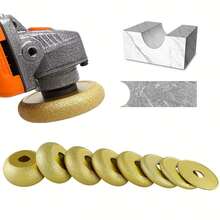 1 Pieza Rueda De Rectificado Vacío Con Diamante Para Columna Romana, Rueda De Perfil De Diamante De 3 Pulgadas Con Altura De Trabajo De 5 Mm A 40 Mm, Para Azulejos De Cerámica, Azulejos Del Diamante, Cuarzo, Mármol, Granito, Piedra Artificial, Cerámica, Con Orificio De 20 Mm - Dorado - Ver 2