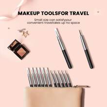 50pcs White Portable Makeup Brush Set - Black and White - View 3