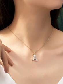 Single Layer 26 Alphabet Monogram Necklace, Golden Color, Perfect Summer Vacation Accessory/gift For Friend - Yellow Gold - View 1