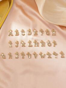 Single Layer 26 Alphabet Monogram Necklace, Golden Color, Perfect Summer Vacation Accessory/gift For Friend - Yellow Gold - View 3