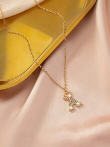 Single Layer 26 Alphabet Monogram Necklace, Golden Color, Perfect Summer Vacation Accessory/gift For Friend - Yellow Gold - View 5