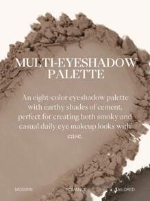 JOOCYEE 多色眼影盤 16 木水泥 8 色煙燻眼霧面閃光高色素柔和光滑眼影 - 16木水泥 - 查看 8