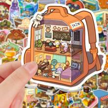 1 包情感产品涂鸦跨境卡通贴纸不同食物 DIY 儿童跟随行李箱贴纸、学校用品、返校 - 彩色 - 查看 4