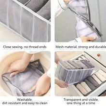 1 hộp đựng đồ lót và tất lưới 11 chiếc, túi đựng đồ trong suốt có thể gấp lại được, phòng ngủ, hộp đựng đồ, hộp đựng đồ, đồ lưu trữ tại nhà, áo phông trắng nữ, quần đen nữ, quần áo mùa đông cho nữ, váy, quần áo mùa đông cho nữ, váy cho phụ nữ thanh lịch, áo sơ mi trắng cho nữ, tay dài, bộ đồ liền quần màu trắng cho nữ, váy mùa xuân cho nữ, trang phục mùa xuân cho nữ, mùa xuân, quần áo mùa xuân, tối giản, áo mùa hè - Xám - Xem 5
