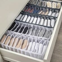 1 hộp đựng đồ lót và tất lưới 11 chiếc, túi đựng đồ trong suốt có thể gấp lại được, phòng ngủ, hộp đựng đồ, hộp đựng đồ, đồ lưu trữ tại nhà, áo phông trắng nữ, quần đen nữ, quần áo mùa đông cho nữ, váy, quần áo mùa đông cho nữ, váy cho phụ nữ thanh lịch, áo sơ mi trắng cho nữ, tay dài, bộ đồ liền quần màu trắng cho nữ, váy mùa xuân cho nữ, trang phục mùa xuân cho nữ, mùa xuân, quần áo mùa xuân, tối giản, áo mùa hè - Xám - Xem 1