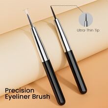 50pcs White Portable Makeup Brush Set - Black and White - View 4