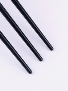 3pcs Blending Brush Nose Shadow Brush Detail Brush,Eyebrow Brush,Eyeshadow Brush,Spoolie,Spoolie Brush - Black - View 7