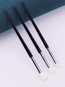 3pcs Blending Brush Nose Shadow Brush Detail Brush,Eyebrow Brush,Eyeshadow Brush,Spoolie,Spoolie Brush - Black - View 3
