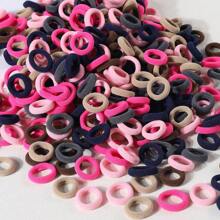 100pcs 0.8-Inch Diameter, Elastic, Non-Damaging Hair Ties For Girls, Suitable For Daily Use - 彩色 - 查看 3