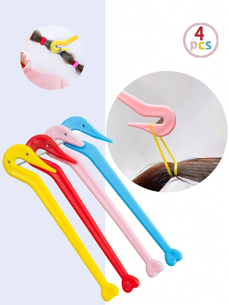4pcs Girls One-Time Hair Ties Separator, No Damage, Hair Bands Cutter, Disposable Hair Accessories Remover - Multicolor - View 1
