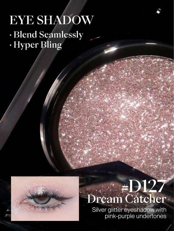 JOOCYEE Sombra de ojos única D127 atrapasueños brillo de larga duración alto brillo ricamente pigmentado textura suave fácil de aplicar