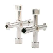 多功能便攜式四向萬能三角扳手鑰匙管道設備鑰匙瓦斯表櫃放氣散熱器三角 - 黑色 - 查看 2