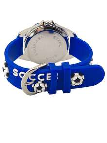 可爱的黑色消防车消防员 3D 卡通石英手表，男孩礼物 - 藍色 - 查看 5