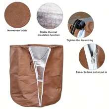 1包裝,盆栽植物防冬保護,透氣防寒,防霜防寒,花園植物防護,棕櫚樹、陽台植物防護袋 - 棕色 - 查看 4