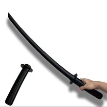 1pc 3d Printed Weapon - Carrot Shape Telescopic Gravity Shifting Samurai Sword - Black - View 1