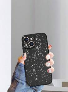 1入組聖誕元素TPU黑色手機殼，適用於三星、蘋果、紅米和小米手機 - 黑色 - 查看 1