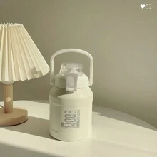 Termo Portátil Acero Inoxidable Doble Capacidad, 1000ml/1 Litro con popote y agarradera - Multicolor - Ver 7