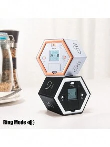Hexagon Flip Timer Learning Timer Self-discipline Reminder Countdown Time Management Kitchen Timer - White - View 3