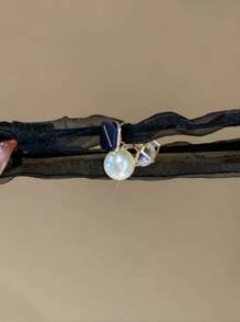 3件套新款优雅时尚珍珠水晶球欧根纱发圈，适合派对和日常使用 - 彩色 - 查看 9