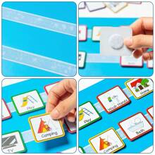48Pcs Visual Schedule for Kids Home Chore Chart Routine Cards with Portable Pocket Visual Aids Wall Planner Speech Delay Learning Materials for Home School ADHD  Preschool Children - Blue - View 3