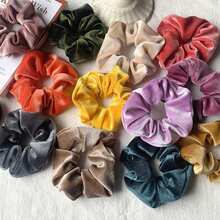 9 件裝彩色彈性天鵝絨髮圈髮飾