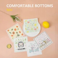 5pcs Kitchen Dishwashing Cloths Set - Reusable Cleaning Cloth, Quick Drying Decorative Tea Towel, Cartoon Style Dish Towel, Antibacterial Cleaning Brush, Compressed Sponge Magic Cleaning Cloth For Dishes, Pots, Pans And All The Cooking Wares - Multicolor - View 1