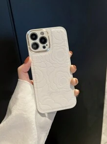 山茶花图案柔软TPU皮革手机壳适用于iPhone17 Air 17 Pro Max 16 Pro 15 Plus 14 Pro Max 13 12 11