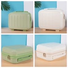 1 件便携式化妆包、带手柄的旅行洗漱包、多功能化妆包、14 英寸便携式化妆盒、小型化妆品收纳袋、旅行化妆品手提箱及配件、大容量洗漱用品收纳包和旅行配件包，适用于学校、学校配件、学校用品 - 白色 - 查看 5