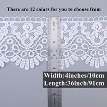 1 碼威尼斯蕾絲裝飾綠色歐洲皇冠圖案無彈性刺繡蕾絲縫紉工藝適合婚禮貼花、洋裝、新娘、聖誕裝飾品