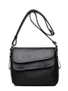 Fashionable Ladies' Shoulder Bag/crossbody Bag/classic Minimalist Square Bag With Double Flap