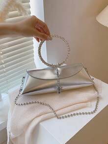 女士獨特設計新潮流鍊帶手提斜跨包獨特手拿包派對包