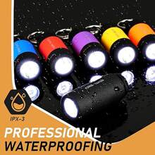 小型鑰匙扣手電筒多色LED USB口袋旅行手電筒可充電鑰匙扣防水高效手電筒，適用於遠足和露營，白光 - 彩色 - 查看 1