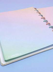 Caderno Inteligente, Refil Folha pautado Arco Iris Rainbow linha branca Tam. Grande - Multicolorido - Visão 2