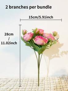 2入組黃色牡丹花束,適用於家居裝飾、節日、婚禮和新娘花束