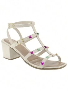 Women Heeled Sandals - 米色 - 查看 2