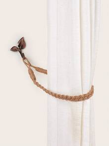 2入組手工編織繩繩帶,用於窗簾收納 - 棕色 - 查看 1