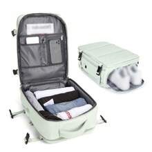 女性旅行背包,大容量電腦背包,輕便短途商務旅行行李袋,適用於大學生周末過夜行李背包 - 薄荷綠 - 查看 4