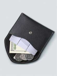 New Fashion Small Unisex Wallet Coin Purse Card Holder, European And American Style - Black - View 4
