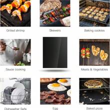 2入組黑色烤箱墊,燒烤墊,高溫耐用爐灶墊,適用於日常烤制、烘烤、燒烤 - 黑色 - 查看 5