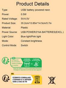 1入裝酒杯造型led霓虹燈,可使用usb和電池供電,適合節日房間裝飾 - 彩色 - 查看 4