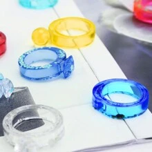 樹脂戒指模具,7種尺寸矽膠樹脂模具,水晶鑽石戒指模具,珠寶製作環氧模具,婚禮生日禮物手工藝品diy珠寶,耳環,吊墜等製作用的樹脂鑄模 - 白色 - 查看 5