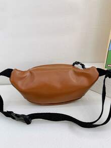 復古風格兒童秋季腰包,簡單字母設計,時尚男女孩小吃斜背包,適用旅行