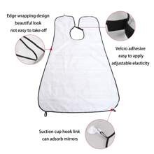 男士修剪刮鬍子的鬍子圍裙,防粘鬍鬚斗篷理鬍布防水禮物,適用於男友,丈夫,爺爺 -黑白配色