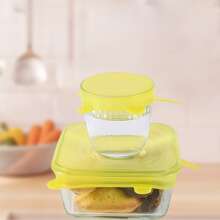 6 Piezas Tapas Herméticas Redondas de Silicón Transparente Reutilizables y Expandibles son de Distintos Tamaños - Multicolor - Ver 2