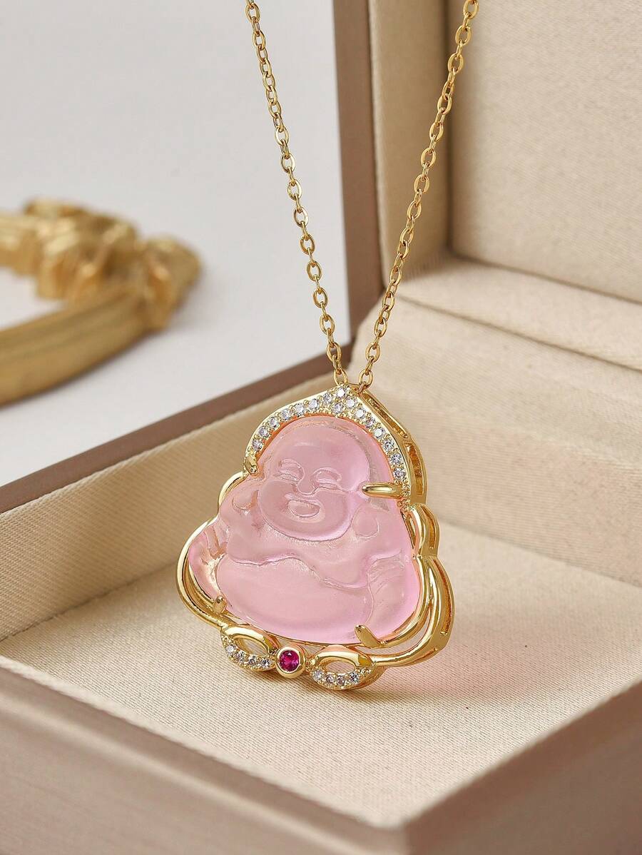 1 Miếng Vòng cổ mặt dây chuyền Đối với phụ nữ , Đồ trang sức Đối với Mặc hàng ngày - Hồng - Xem 1
