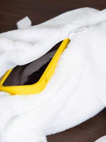 Bobbybear 1個可愛的白色海豹背包,創意柔軟的海豹毛絨肩袋生日節日禮物 - 白色 - 查看 6