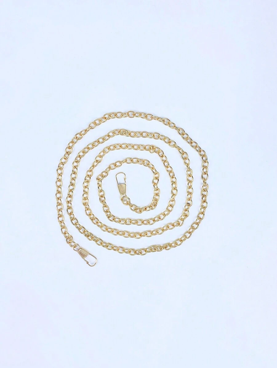 Fashionable Crossbody Bag Shoulder Strap With Chains - Gold - View 1